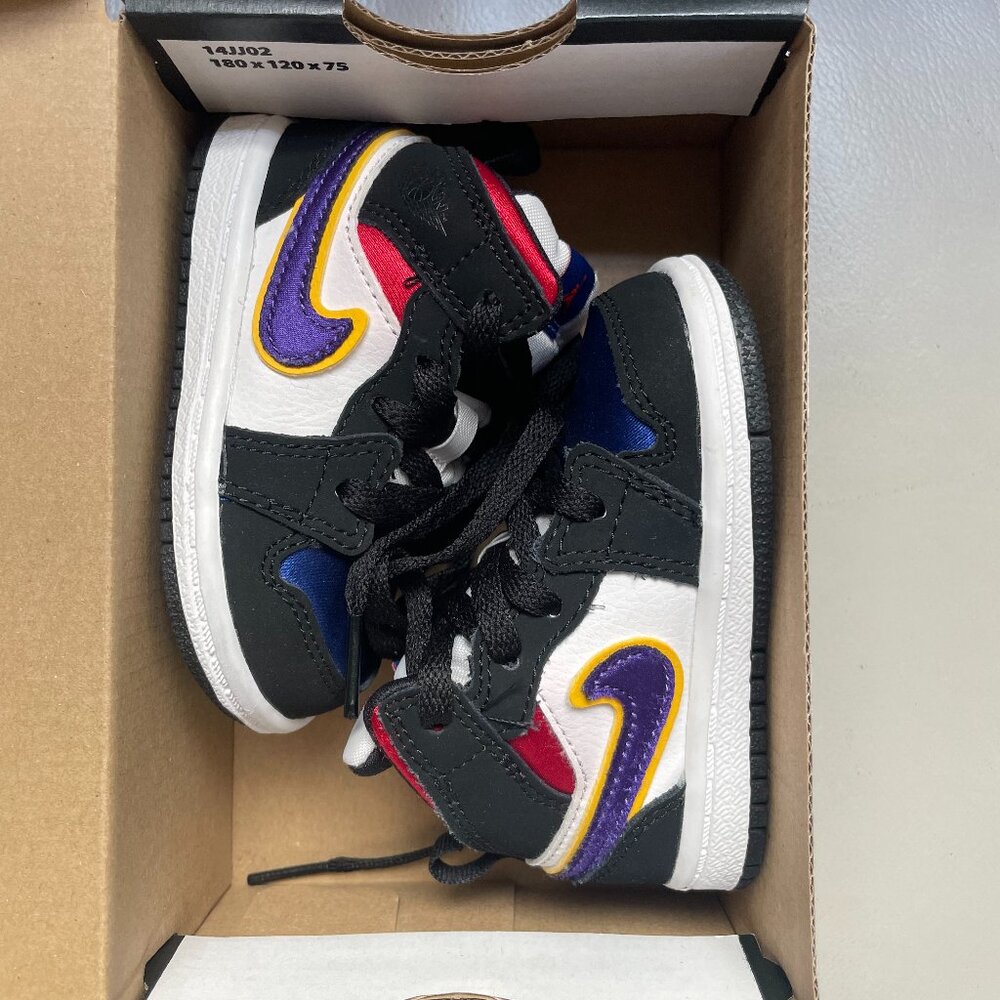 NIB Jordan 1 Mid SE (TD) Black Field Purple White 4c